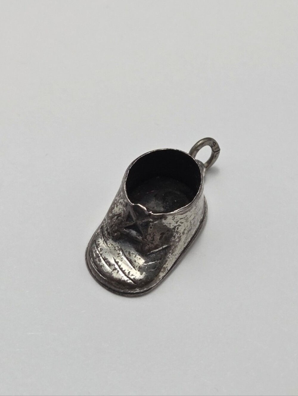Beau Sterling Baby Shoe Charm Pendant 925 Silver Vintage